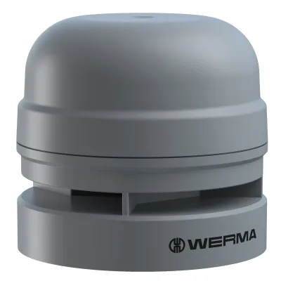 WERMA Midi Sounder 16170070 | Elektronischer Schallgeber | 12/24V AC/DC | 110 dB | 10 Töne | IP66 | Kunststoff | grau