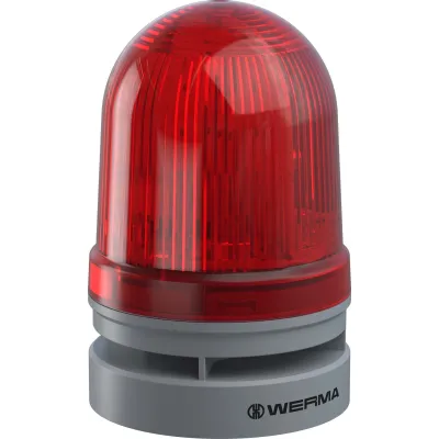 WERMA Signalgerät Midi TwinLIGHT Combi 46111070 | optisch-akustisch | LED | 12/24V AC/DC | 110 dB | IP66 | rot