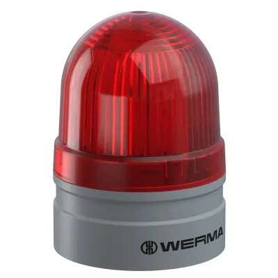 WERMA Blitzleuchte Mini TwinFLASH 26012060 | LED Signalgerät 115-230V AC | TwinLIGHT Dauer- & Blinklicht | IP66 | rot