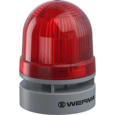 WERMA Signalgerät Mini TwinFLASH 46012060 | LED Blitzlicht Sirene | 115-230V AC | 95dB | IP66 | rot
