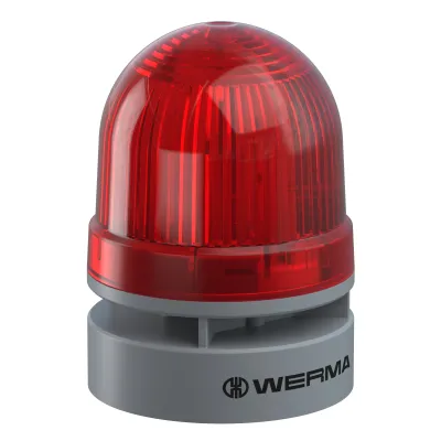 WERMA Signalgerät Mini TwinFLASH 46012060 | LED Blitzlicht Sirene | 115-230V AC | 95dB | IP66 | rot
