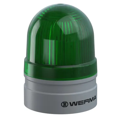 WERMA LED Signal-Leuchte Mini TwinLIGHT 260.210.75 | 24V AC/DC | Dauerlicht & Blinklicht | IP66 | Kunststoff | grün