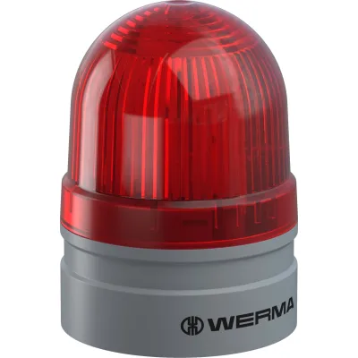 WERMA Signaltechnik Mini TwinLIGHT 260.110.75 | LED Signal-Leuchte 24V AC/DC | Dauer- & Blinklicht | IP66 | rot
