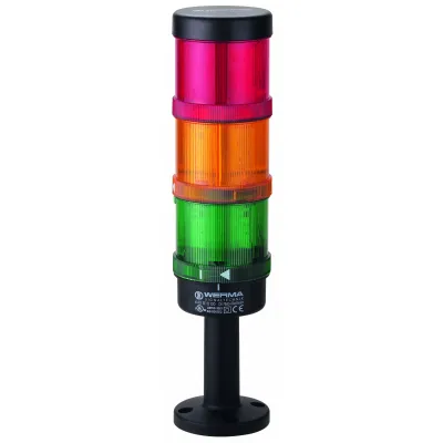 WERMA Signalsäule KS71 RM 64924005 | 24V AC/DC | IP65 | grün/gelb/rot | Rohrmontage | 299mm hoch