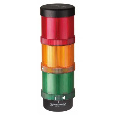 WERMA Signalsäule KS72 Classic BWM 64900001 | 24V AC/DC | 3-fach | grün/gelb/rot | IP65 | Boden-/Winkelmontage