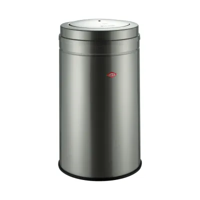WESCO® Abfallbehälter Big Swing 120L | freistehend | Swing-Deckel Edelstahl | Stahlblech pulverbeschichtet | neusilber