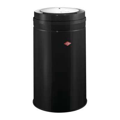 WESCO Abfalleimer Big Swing 120 Liter | Stahlblech pulverbeschichtet | Schwingdeckel Edelstahl | schwarz