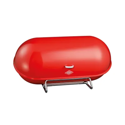 WESCO Brotkasten Breadboy | extra großer Brotbehälter | Schwenkdeckel | Lüftungslöcher | 44 cm breit | Rot