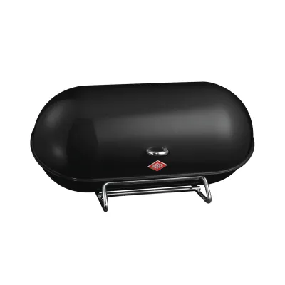 WESCO Brotkasten Breadboy 222201-62 | Brotbox aus Stahlblech | Schwenkdeckel | Lüftungslöcher | schwarz