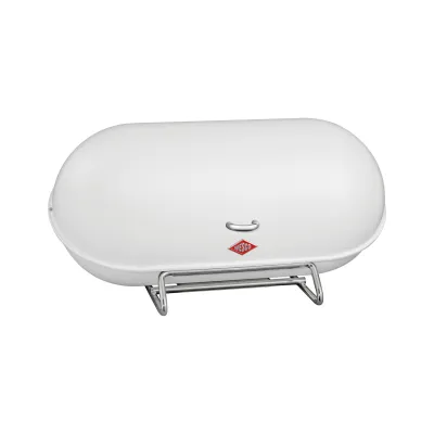 WESCO Brotkasten Breadboy 222201-74 | Brotbox aus Stahlblech | Schwenkdeckel | Lüftungslöcher | Weiß Matt