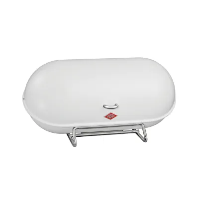 WESCO Brotkasten Breadboy | Brotbox Metall | klapperfreier Schwenkdeckel | 44x23x21 cm | weiß