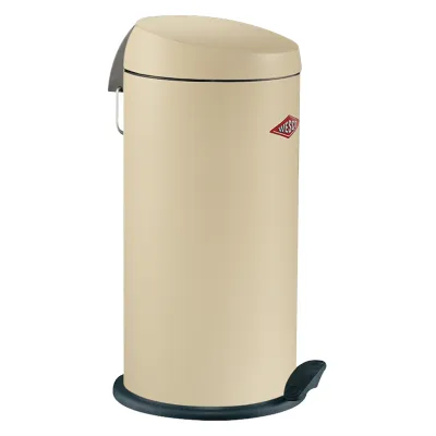 WESCO Abfalleimer Capboy Maxi 22L | Treteimer | pulverbeschichteter Stahl | Metalleinsatz | Edelstahl-Deckel | mandel