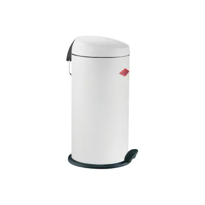 WESCO Abfalleimer Capboy Maxi 22L | Treteimer | Stahlblech pulverbeschichtet | Metalleinsatz | Kunststoffboden | weiß