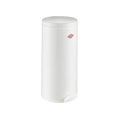 WESCO Tretabfallsammler 127531-01 | 22L Abfalleimer mit Tretmechanismus | pulverbeschichteter Stahl | weiß
