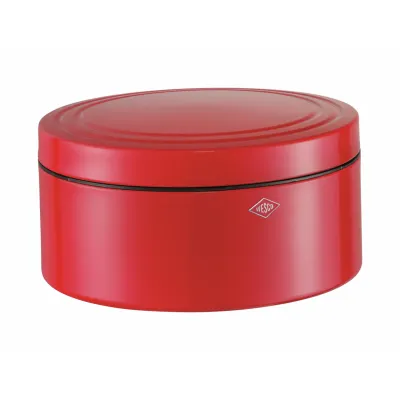 WESCO® Gebäckdose Classic Line | Vorratsdose 4 Liter | Retro Design | luftdicht | Metall | rot-orange
