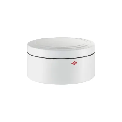 WESCO® Gebäckdose Classic Line | Keksdose 4L | Retro Vorratsdose | Stahlblech pulverbeschichtet | Edelstahldeckel | weiß