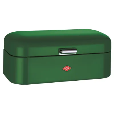 WESCO Brotkasten Grandy | Retro Design | Metall | Groß | Belüftung | 42 cm | darkgreen