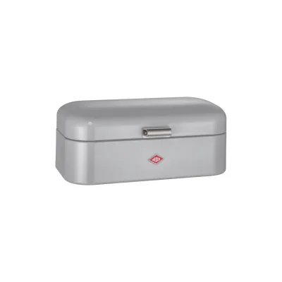 WESCO® Brotkasten Grandy | Retro Brotkasten 40er Jahre Stil | Stahlblech pulverbeschichtet | 42x17x22 cm | cool grey