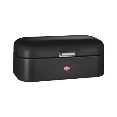 WESCO Brotkasten Grandy 235201-73 | Retro Brotbox | Stahlblech pulverbeschichtet | Lüftungslöcher | mattschwarz