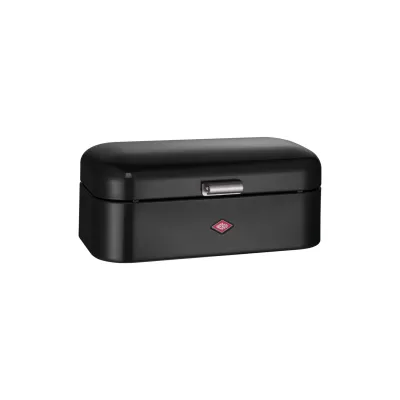 WESCO® Brotkasten Grandy | Retro Design 40er Jahre | 42x17x22 cm | Metall | Belüftung | schwarz