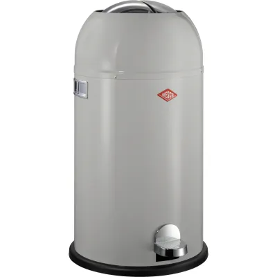 WESCO Abfalleimer Kickmaster 33L | Treteimer | Edelstahl | pulverbeschichtetes Stahlblech | Dämpfer | cool grey