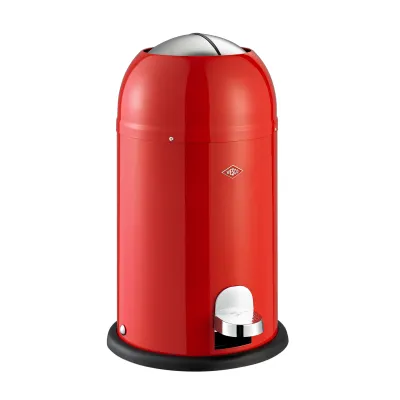 Wesco Abfalleimer Kickmaster Junior 12 Liter | Treteimer Edelstahl pulverbeschichtet | geruchdicht | rot