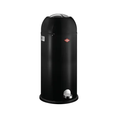 WESCO® Abfalleimer Kickmaster Maxi | 40 Liter | Edelstahl-Klappe | Metall-Einsatz | Fußtritt | schwarz