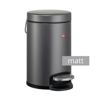WESCO Kosmetikeimer 3L 113022-77 | Abfallsammler mit Fußtritt & Dämpfer | Stahlblech graphit matt