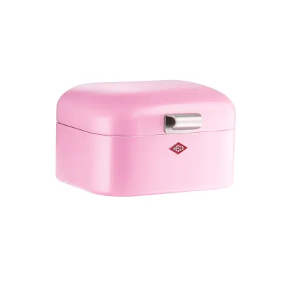 WESCO Brotkasten Mini Grandy | Schmuckdose | Aufbewahrungsbox | Stahlblech | kompakt 18x12x17cm | pink