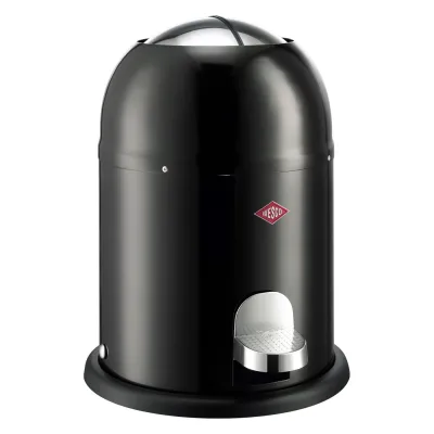 WESCO® Tretmülleimer Mini Master | 6 Liter | Edelstahl Pedal | Dämpfer | Kosmetikeimer Bad | Schwarz Matt