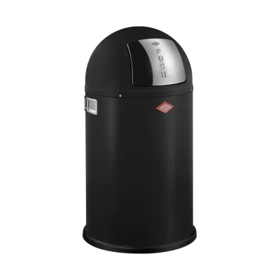WESCO Mülleimer Pushboy Junior 175531-73 | Abfallsammler 22l | Edelstahlklappe | Metall-Einsatz | mattschwarz