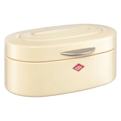 WESCO Brotkasten Single Elly 320x194x140 mm | Retro Design | Stahlblech pulverbeschichtet | mandel