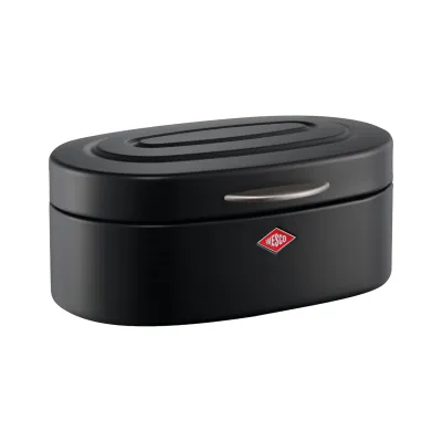 WESCO® Brotkasten Single Elly | Brotbox Retro Design | Stahlblech pulverbeschichtet | 32x19x14 cm | schwarz matt
