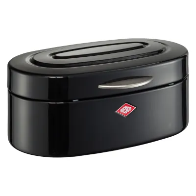 WESCO® Brotkasten Single Elly | Retro Brotbox klein | Stahlblech pulverbeschichtet | 32x19x14 cm | schwarz