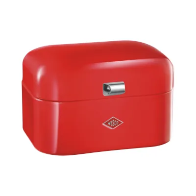 WESCO Brotkasten Single Grandy | kompakte Aufbewahrung | Metall | mit Lüftungslöchern | 175x268x220mm | redorange