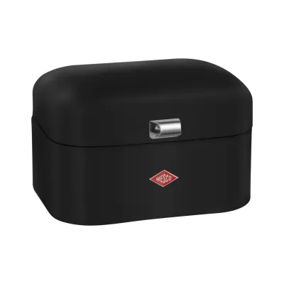 WESCO Brotkasten Single Grandy 235101-73 | kleiner Brotkasten für Singles | Stahlblech | Lüftungslöcher | mattschwarz