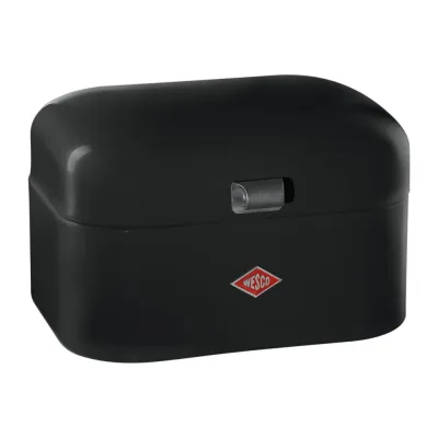 WESCO® Brotkasten Single Grandy | luftdurchlässig | Stahlblech, pulverbeschichtet | kompakt 26,8x17,5x22 cm | schwarz