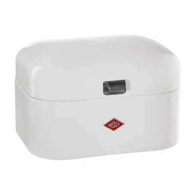 WESCO® Brotkasten Single Grandy | Brotbox für Singles | 268x175x220 mm | Stahlblech | mit Lüftungslöchern | weiß