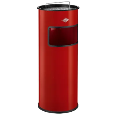 WESCO® Standascher 30 | Aschenbecher Standmodell 30L | Sieb & Aluminium-Einsatz | Stahlblech | rot