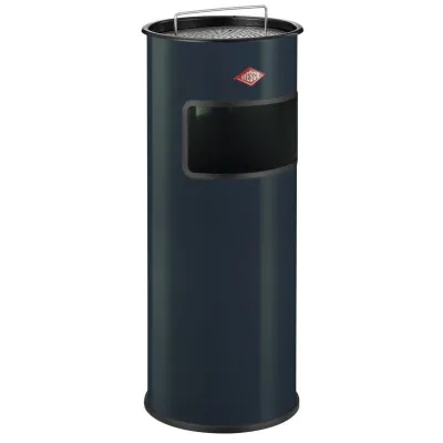 WESCO® Standascher 50 | Mülleimer mit Ascher | 50L | Sieb & Alu-Einsatz | Stahlblech | anthrazit