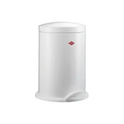 WESCO® Tretabfallsammler 116 | Abfalleimer 13 Liter | Stahlblech pulverbeschichtet | Kunststoff-Einsatz | Weiß