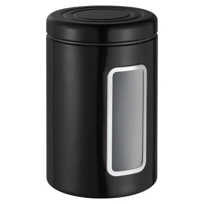 WESCO® Vorratsdose Classic Line | Vorratsbehälter 2 Liter | Stahlblech pulverbeschichtet | Sichtfenster | schwarz