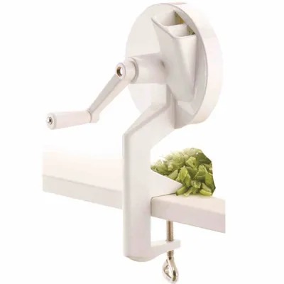 Westmark Bohnenschneider 11822260 Aluminium | mit Schraubzwinge & 3 Edelstahlmessern | zum Anschrauben | silber