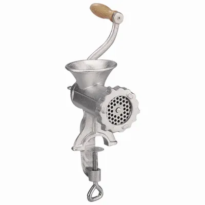 Westmark Fleischwolf Größe 10 | Stahlguss | Edelstahlmesser | 4,5 mm Lochscheibe | Spritzgebäck-Aufsatz