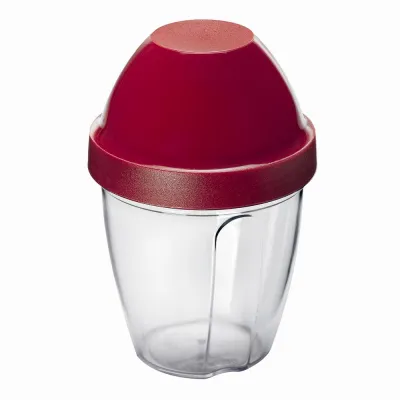 Westmark Mixbecher "Mixei" 30892270 | Shaker 0,25l Kunststoff | Mixscheibe & Schraubdeckel | transparent/rot