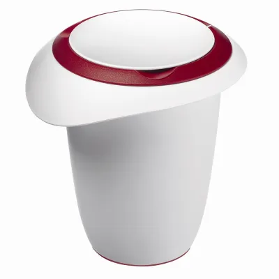 Westmark Quirltopf 1,2 l | Spritzschutz | rutschfest | spülmaschinengeeignet | Kunststoff | weiß/rot
