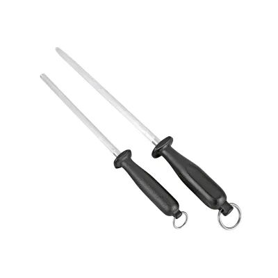 Unbekannt Wetzstahl PS1505 | Messerschärfer 25 cm rund | rutschfester Kunststoff-Griff | Aufhängeöse | Küchenzubehör