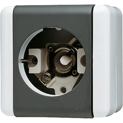 JUNG Lichtsignal 837-10W E10 Basiselement | Aufputz | 230V | IP44 | max. 5W | Thermoplast | grau RAL 7035 | ohne Haube