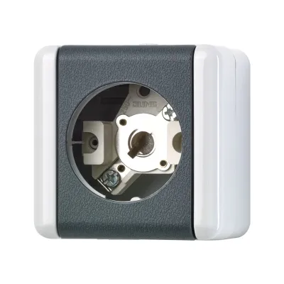JUNG Lichtsignal 837-10W E10 Basiselement | Aufputz | 230V | IP44 | max. 5W | Thermoplast | grau RAL 7035 | ohne Haube