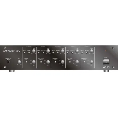 WHD Multikanalverstärker AMP 550 | 111310005500000 | 5-Zonen | 5x 50W | 100V/8 Ohm | 7 Eingangskanäle | Schwarz